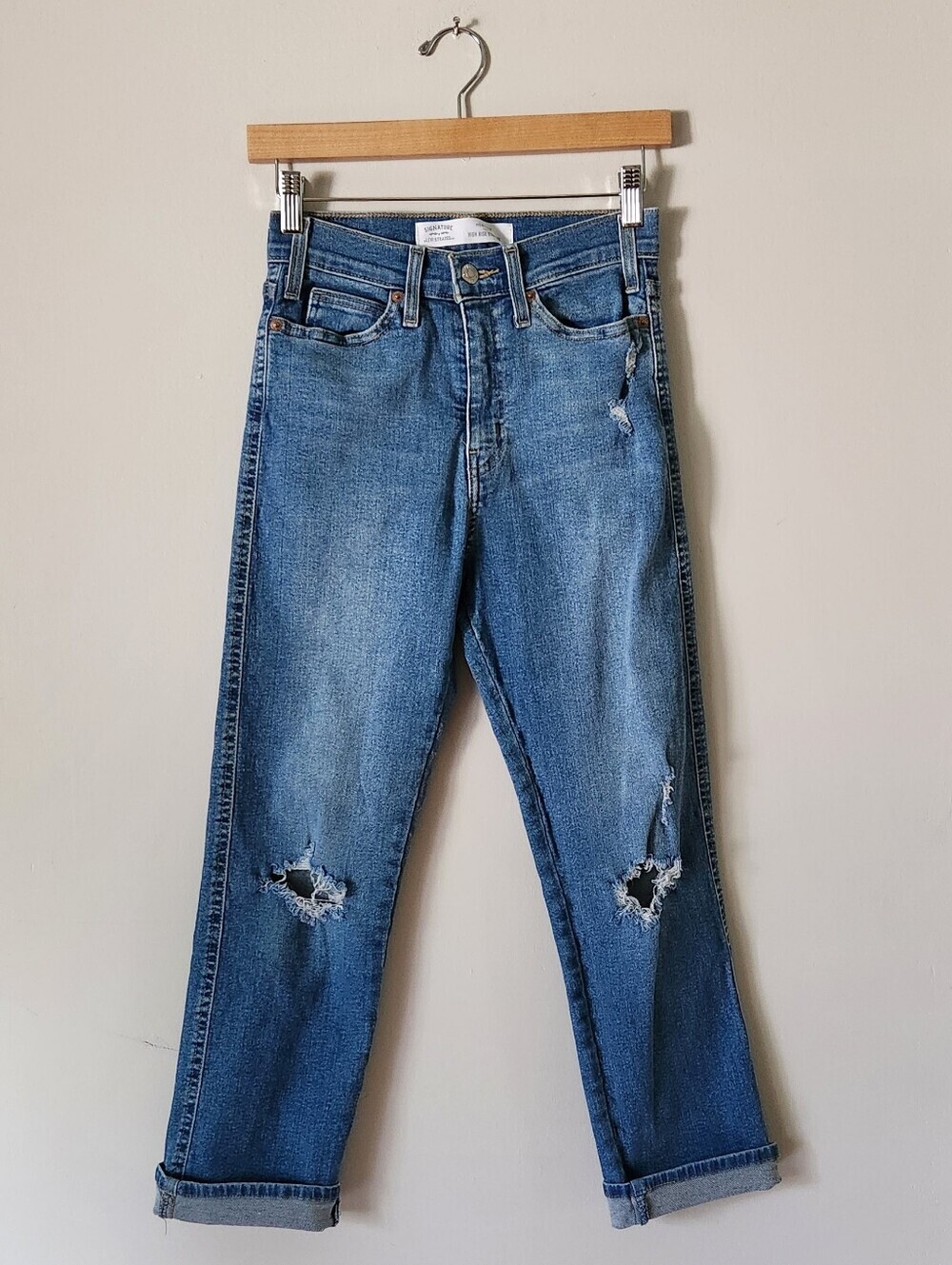 Signature by Levi Strauss Women's Heritage High Rise Straight Jeans Sz 2 - 26x26